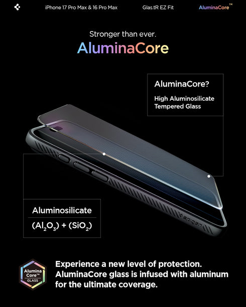 Spigen Película para iPhone 17 Pro Max – GLAS.tR EZ Fit (2 Unidades)
